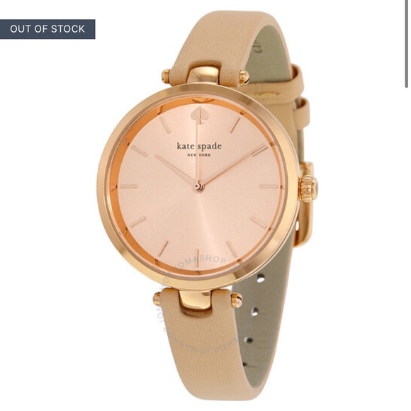kate spade Accessories - Kate Spade beige leather, rose toned hardware, pink face watch